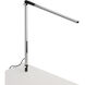 Z-Bar Solo 18 inch 6.00 watt Silver Desk Lamp Portable Light, Through-Table Mount